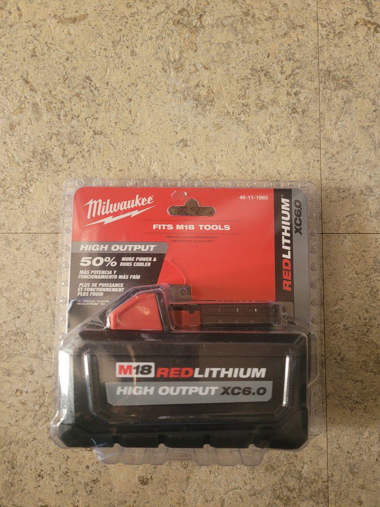 Milwaukee M18 High Output  6.0 Battery  New $80 Firm 