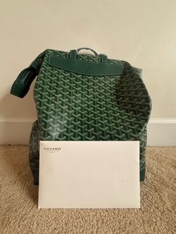 Goyard Green Coated Canvas Backpack
