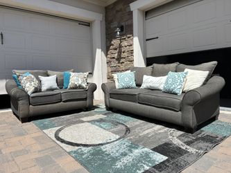 Stylish Grey Sofas Set 