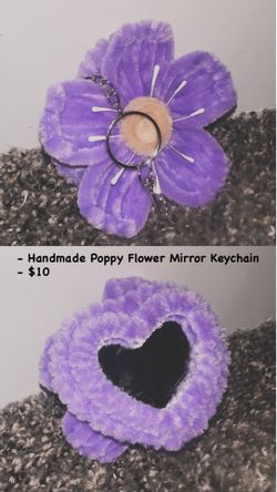 Handmade Fuzzy Wire Mirror Keychain