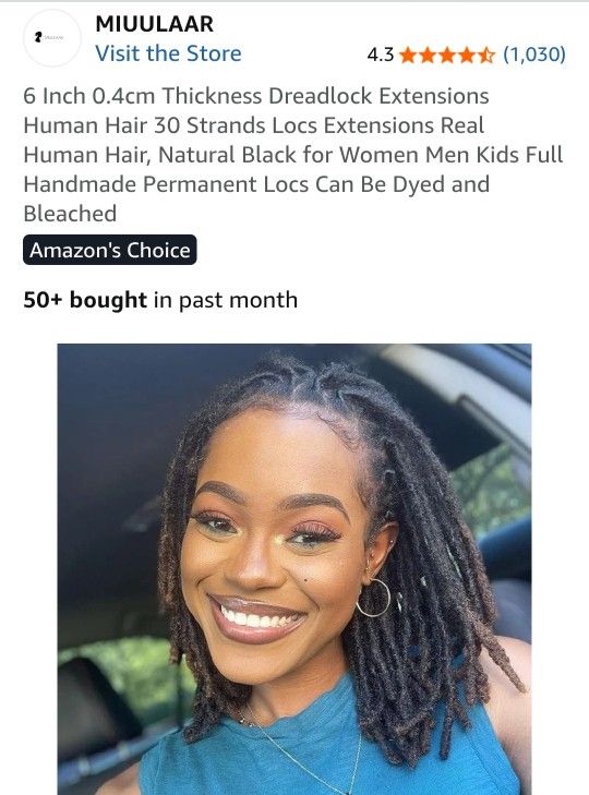 Natural Black Locs Extensions for Women