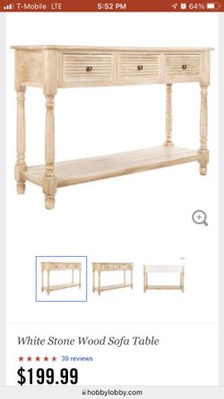 Hobby Lobby White Stone Wood Sofa Table | Baci Living Room