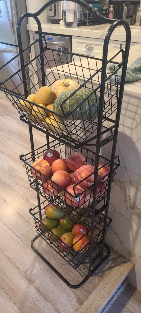 3 Tiered Metal Wire Basket Stand
