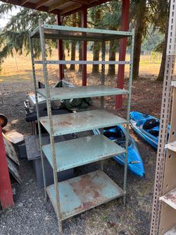 Steel shelves.