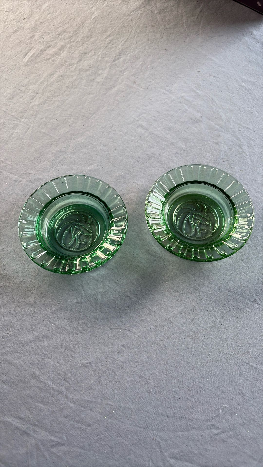 MGM Vintage Grand Hotel, Lionhead Logo, Green Glass, Ashtray