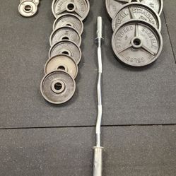 Olympic Weights Set With Easy Curl Bar