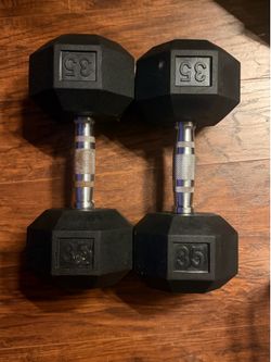 Pair of 35 lb dumbbells