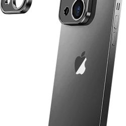 Losin Compatible with iPhone 14 Case with Camera Lens Protector, Aluminum Metal Frameless, Borderless Design, Slim Thin & Lightweight, Shockproof Bump