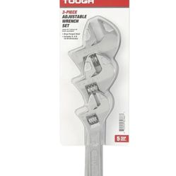 • Hyper Tough 3-Piece Adjustable Wrench Set, 