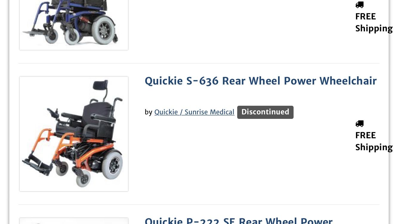 Quickie S-636 Rear Wheel power Wheelchair (Candy Blue)