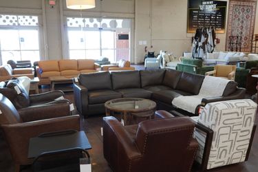 2-Piece Leather Sectional — Famous Maker (Espresso)