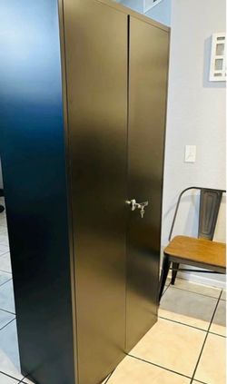 Tall Metal Storage Cabinet with Lock