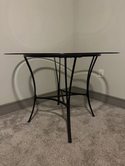Glass Dining Table (3 Chairs Included & Smaller Glass Table)
