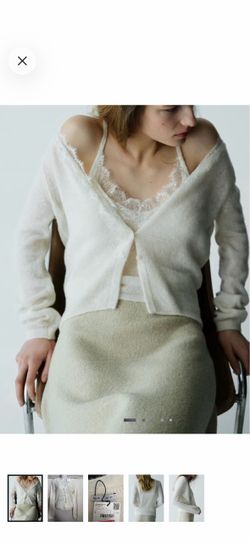Mango lace knit cardigan