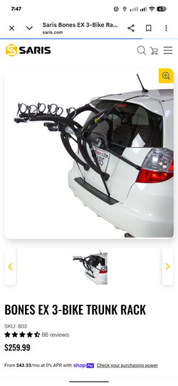 Saris Bones EX 3-Bike Trunk Rack