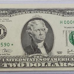 $2 FR. 1937 -H 2003 Low Ser/STAR 