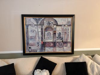 Wall Art Black and gold Wood Frame .  5.5 Feet  By 4.5 