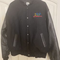WDW Disney 2000 Varsity Bomber Jacket; Men’s Medium, Black, 80% Wool; Walt Disney World