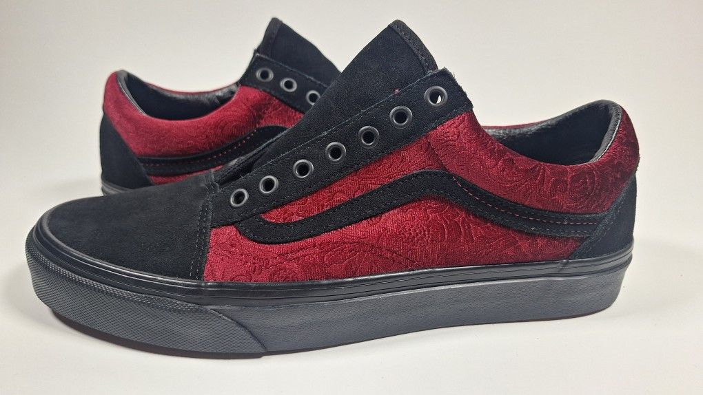 Vans Old Skool Velvet Low Top Sneaker Parisian Night Cerise Mens 10