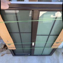 35.75 x 49.25, Brand New Impact Hurricane Window, Brown exterior color, white interior color 36x50