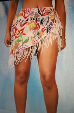 Super Cute Skirt, Wrap Around/ New/ Large/ $15 Cash Only/ Blue Diamond & Rainbow