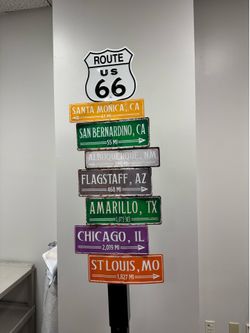 Route 66 Handcrafted Sign OBO