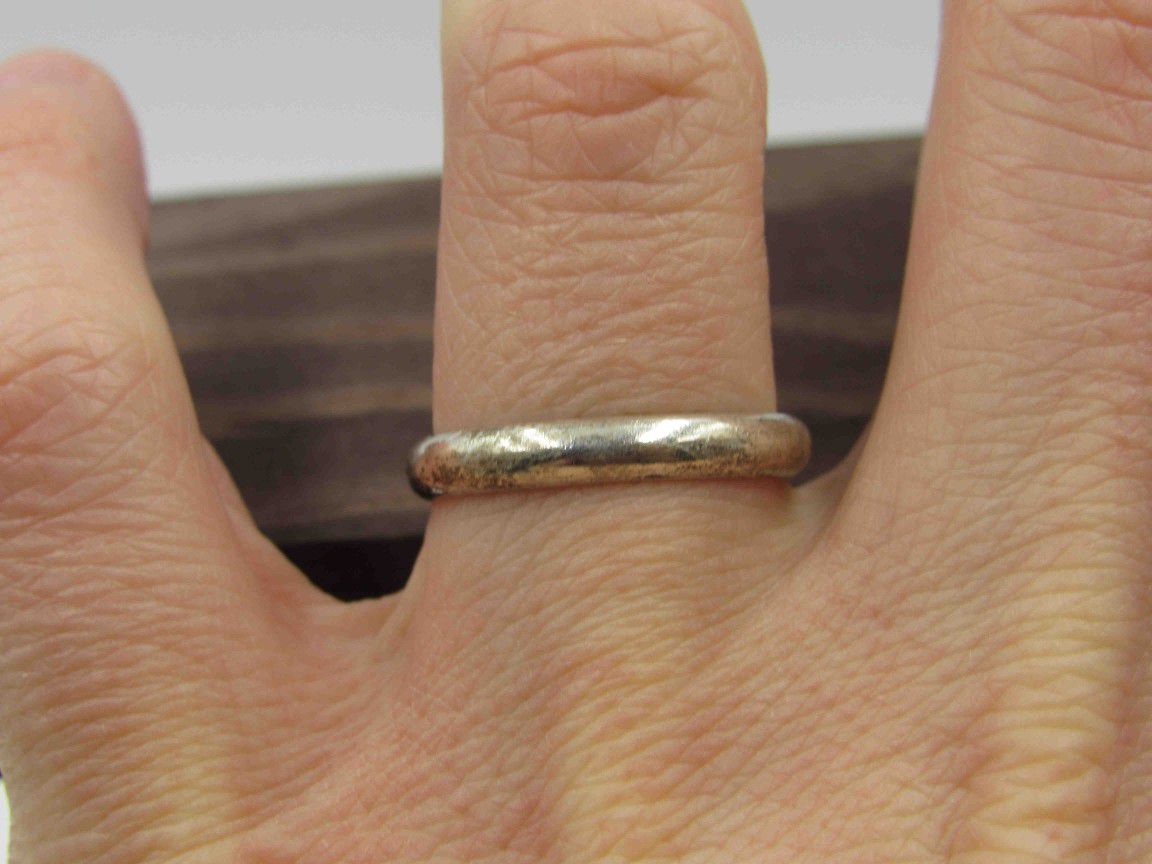 Size 8 Sterling Silver Rustic Band Ring Vintage Statement Engagement Wedding Promise Anniversary Bridal Cocktail Friendship