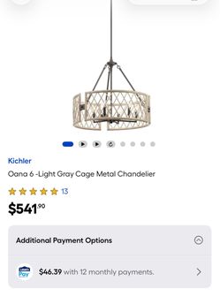Oana 6 -Light Gray Cage Metal Chandelier