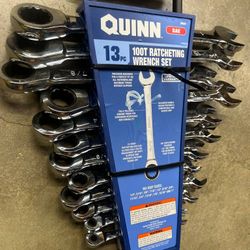 Quinn SAE 100T Ratcheting Wrench Set 13 Piece.