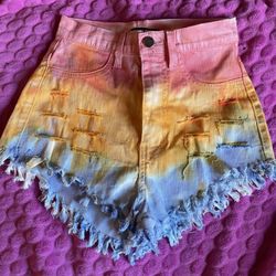 Fashion Nova Denim Jean  Shorts Size Small 