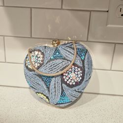 Baby Blue HEART CLUTCH