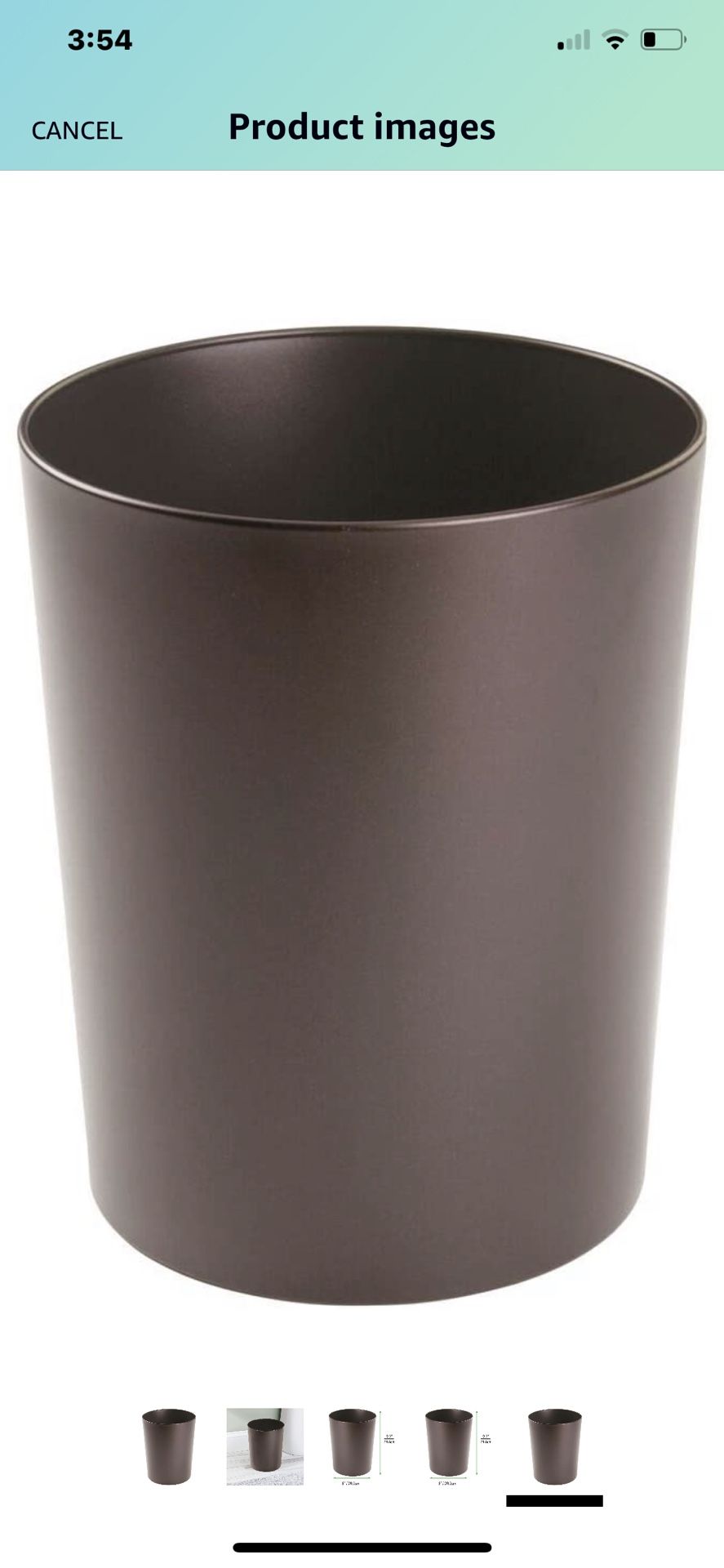 Brand New‼️ mDesign Round Metal Small Trash Can Wastebasket, Garbage Container Bin for Bathrooms, Powder Rooms, Kitchens, Home Offices - Durable Steel