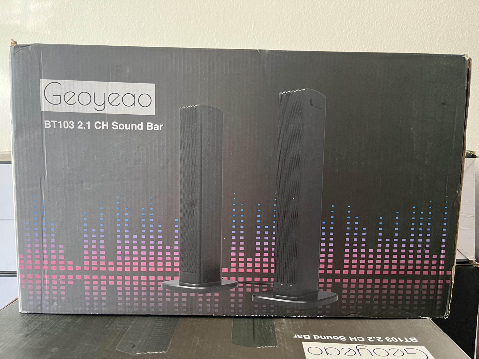 GEOYEAO BT103 Surround Sound Home Sound Bars for TV Theater System Black