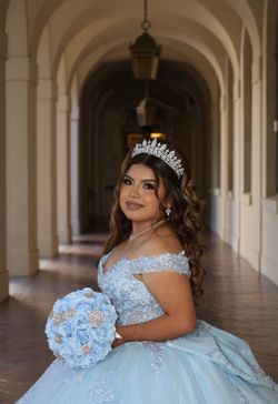Baby blue quinceañera/sweet 16 dress