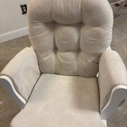 White  Glider Chair with ottoman 