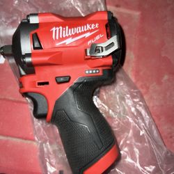 Milwaukee M12 FUEL 12V Lithium-lon Brushless Cordless Stubby 3/8 in. Impact Wrench (Tool-Only)