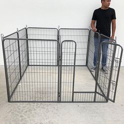 New In Box $115 Dog 8-Panel Playpen, Each Panel 40” Tall X 32” Wide Heavy Duty Pet Exercise Fence Crate Kennel Gate