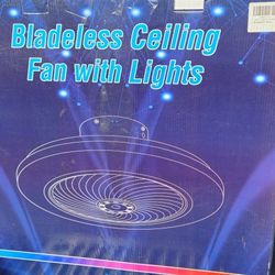 New Bladeless Ceiling Fan With Color Changing Lights And Remote