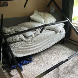 King Size Metal Slatted Bed frame And Memory Foam Mattress