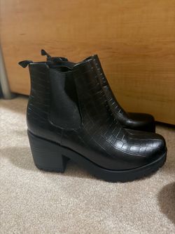 Leather heel boots
