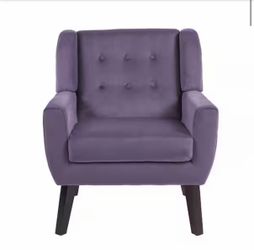 Purple Velvet Upholstery Arm Chair (Set of 1)