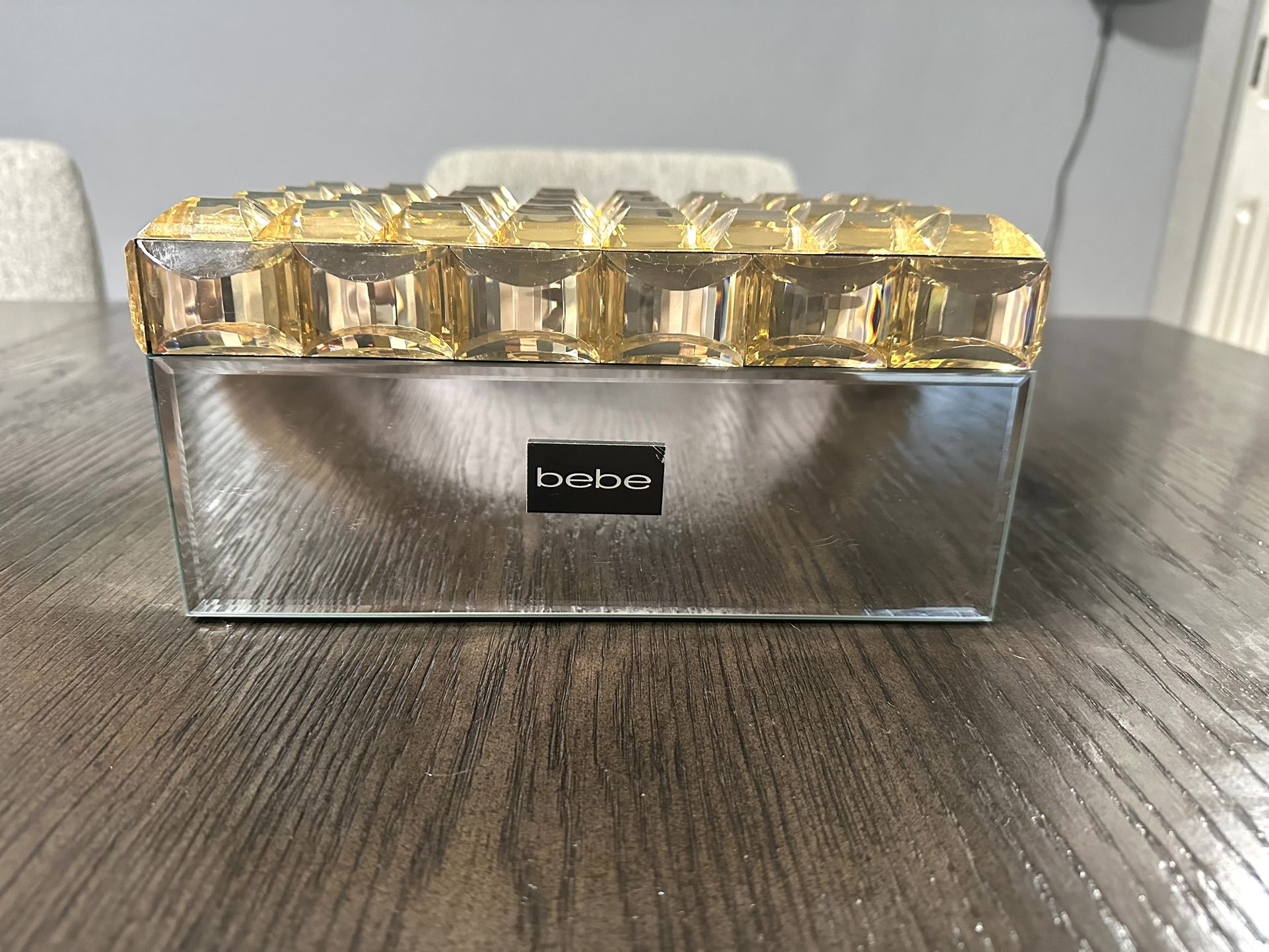 GOLD & MIRROR "BEBE" JEWELRY BOX