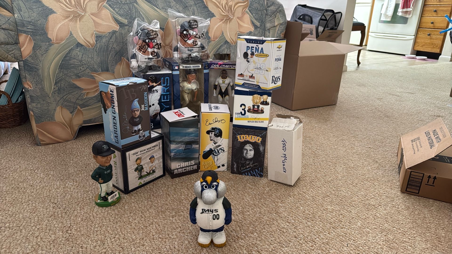 Tampa Bay rays bobble heads and figurines