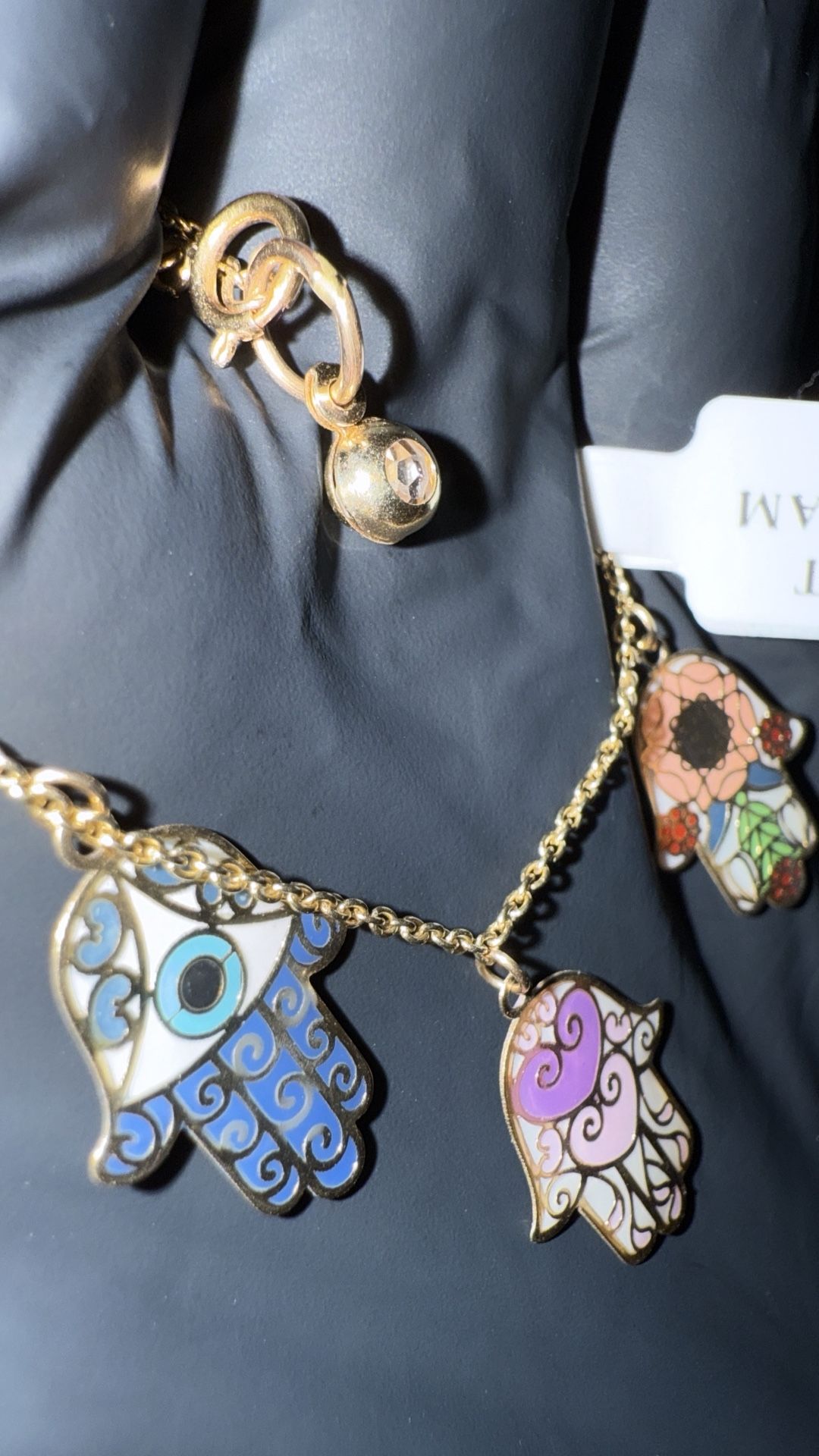 Hamsa hand charm Gold bracelet