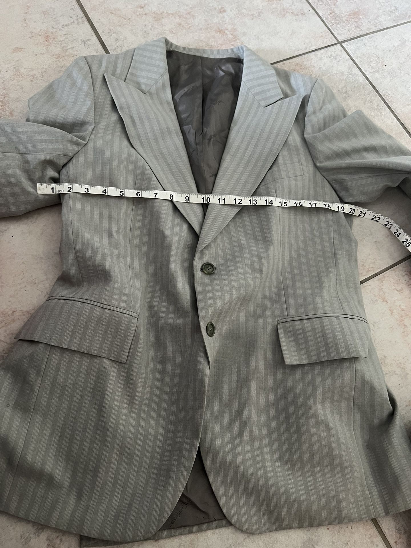YSL Vintage Pinstripe 3 Piece Suit & vest runway dress suit rare runway unisex