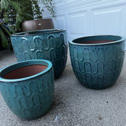 New Ceramic Pots Set Of 3 
