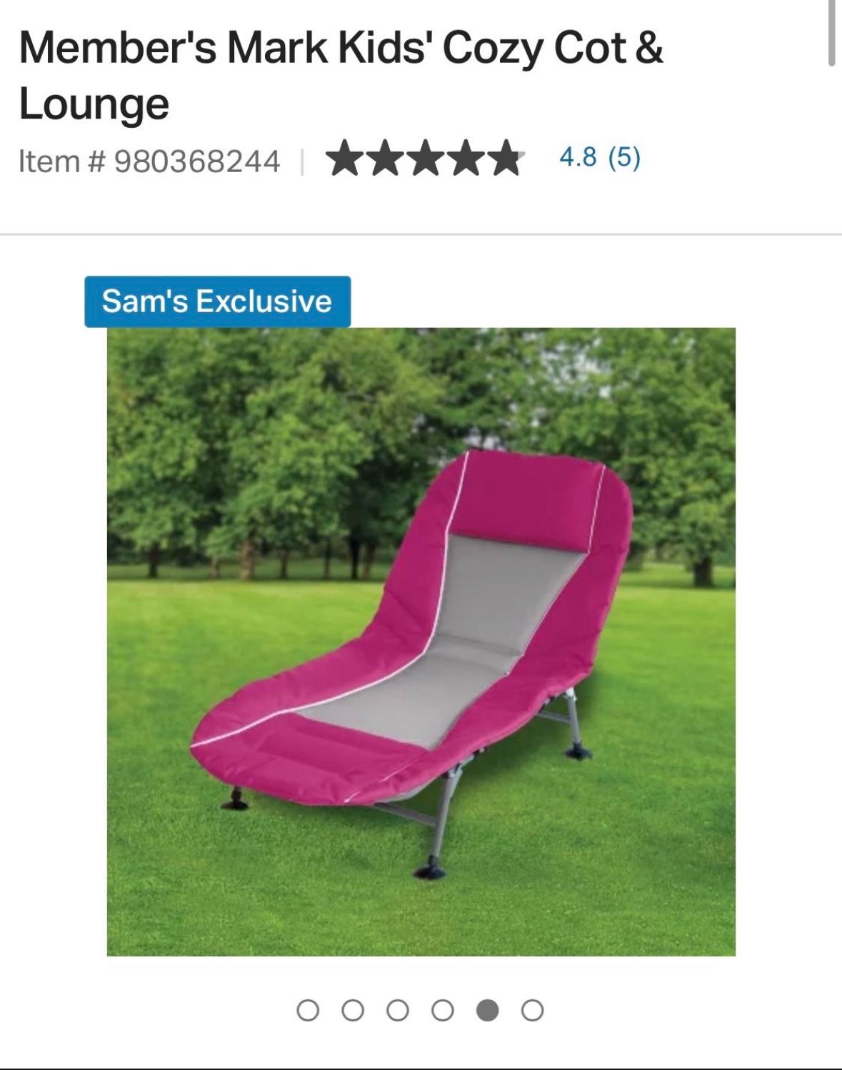 ✨ Member’s Mark Kids’ Cozy Cot & Lounge – $20 ✨