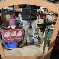 Wall Mirror With Wood Settingi  