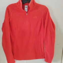 THE NORTH FACE  WOMEN'S FEMMES  XS/TP JACKET WINDFALL FLEECE ORANGE LONG SLEEVE