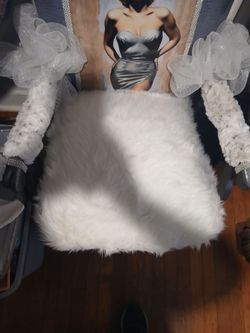White Faux Fur Accent Chair